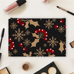 Christmas-pattern-with-snowflakes-berries Cosmetic Bag (large)