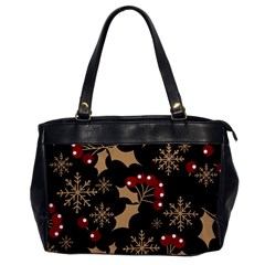 Christmas-pattern-with-snowflakes-berries Oversize Office Handbag