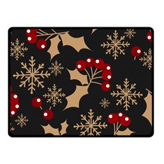 Christmas-pattern-with-snowflakes-berries Fleece Blanket (small)