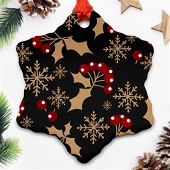 Christmas-pattern-with-snowflakes-berries Ornament (snowflake)