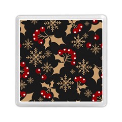 Christmas-pattern-with-snowflakes-berries Memory Card Reader (square)