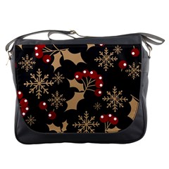 Christmas-pattern-with-snowflakes-berries Messenger Bag