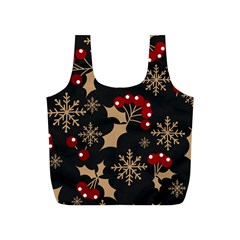 Christmas-pattern-with-snowflakes-berries Full Print Recycle Bag (s)