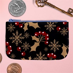 Christmas-pattern-with-snowflakes-berries Large Coin Purse