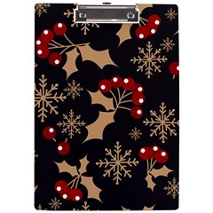 Christmas-pattern-with-snowflakes-berries A4 Acrylic Clipboard