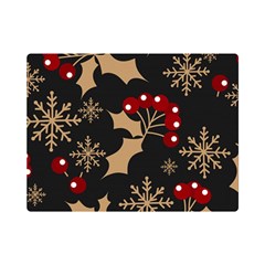 Christmas-pattern-with-snowflakes-berries Premium Plush Fleece Blanket (mini)