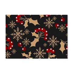 Christmas-pattern-with-snowflakes-berries Crystal Sticker (a4)