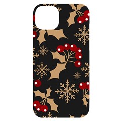 Christmas-pattern-with-snowflakes-berries Iphone 14 Plus Black Uv Print Case