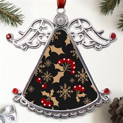 Christmas-pattern-with-snowflakes-berries Metal Angel With Crystal Ornament