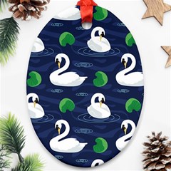 Swan-pattern-elegant-design Ornament (oval)