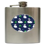 Swan-pattern-elegant-design Hip Flask (6 oz) Front