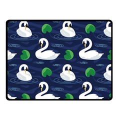 Swan-pattern-elegant-design Two Sides Fleece Blanket (small) by Simbadda