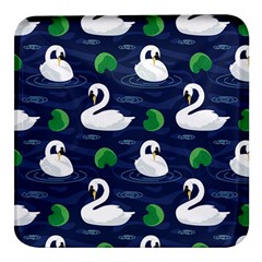 Swan-pattern-elegant-design Square Glass Fridge Magnet (4 Pack) by Simbadda