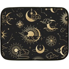 Asian Seamless Pattern With Clouds Moon Sun Stars Vector Collection Oriental Chinese Japanese Korean Fleece Blanket (mini) by Grandong