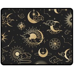 Asian Seamless Pattern With Clouds Moon Sun Stars Vector Collection Oriental Chinese Japanese Korean Fleece Blanket (medium) by Grandong