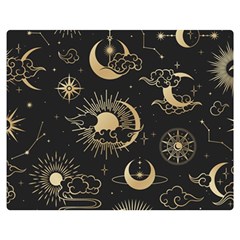 Asian Seamless Pattern With Clouds Moon Sun Stars Vector Collection Oriental Chinese Japanese Korean Premium Plush Fleece Blanket (medium) by Grandong