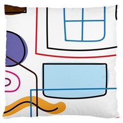 Sketch Line Art Doodles Design Standard Premium Plush Fleece Cushion Case (two Sides) by Grandong