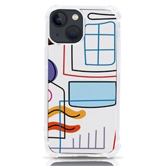 Sketch Line Art Doodles Design Iphone 13 Mini Tpu Uv Print Case by Grandong