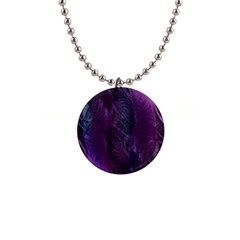 Feather Pattern Texture Form 1  Button Necklace by Grandong