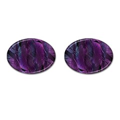 Feather Pattern Texture Form Cufflinks (oval) by Grandong