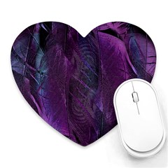 Feather Pattern Texture Form Heart Mousepad by Grandong