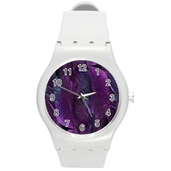 Feather Pattern Texture Form Round Plastic Sport Watch (m) by Grandong