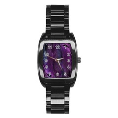 Feather Pattern Texture Form Stainless Steel Barrel Watch by Grandong