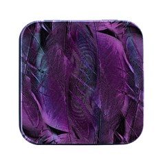 Feather Pattern Texture Form Square Metal Box (black) by Grandong