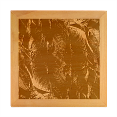 Feather Pattern Texture Form Wood Photo Frame Cube by Grandong