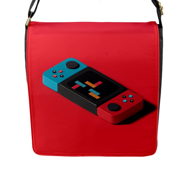 Gaming Console Video Flap Closure Messenger Bag (L)