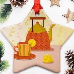 Tea Pot Cup Drawing Ornament (Star)