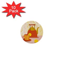 Tea Pot Cup Drawing 1  Mini Buttons (10 pack) 