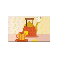 Tea Pot Cup Drawing Sticker Rectangular (10 pack)