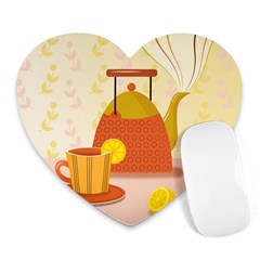 Tea Pot Cup Drawing Heart Mousepad by Grandong