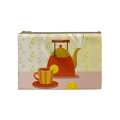 Tea Pot Cup Drawing Cosmetic Bag (medium) by Grandong