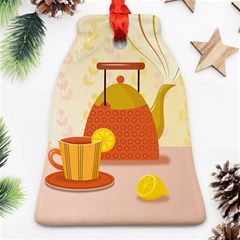 Tea Pot Cup Drawing Bell Ornament (Two Sides)