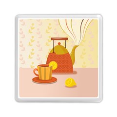 Tea Pot Cup Drawing Memory Card Reader (square) by Grandong