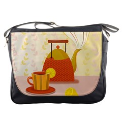 Tea Pot Cup Drawing Messenger Bag