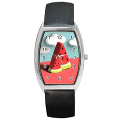 Strawberries Fruit Barrel Style Metal Watch by Grandong