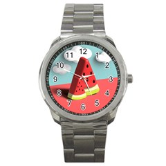 Strawberries Fruit Sport Metal Watch by Grandong