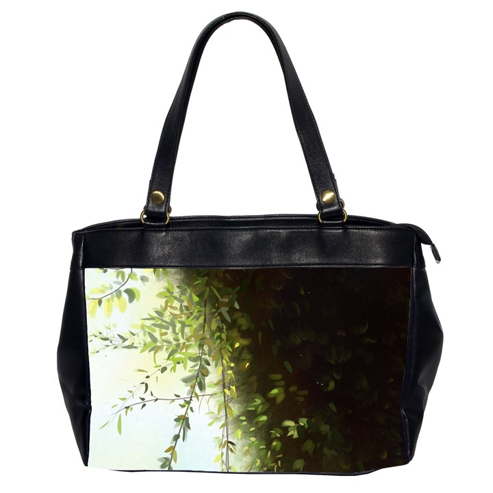 Branch Plant Shrub Green Natural Oversize Office Handbag (2 Sides)