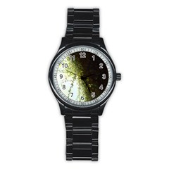 Branch Plant Shrub Green Natural Stainless Steel Round Watch by Grandong