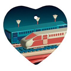 Bridge Transportation Train Toys Ornament (heart) by Grandong