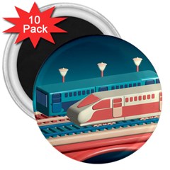 Bridge Transportation Train Toys 3  Magnets (10 Pack)  by Grandong