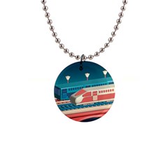 Bridge Transportation Train Toys 1  Button Necklace by Grandong