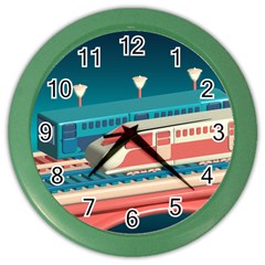 Bridge Transportation Train Toys Color Wall Clock by Grandong