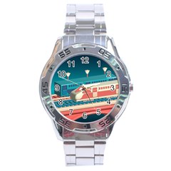 Bridge Transportation Train Toys Stainless Steel Analogue Watch