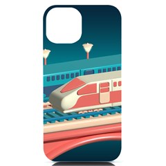 Bridge Transportation Train Toys Iphone 14 Black Uv Print Case by Grandong