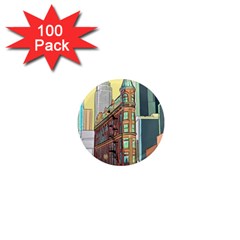 Building Urban Architecture Tower 1  Mini Magnets (100 Pack)  by Grandong