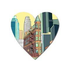 Building Urban Architecture Tower Heart Magnet by Grandong